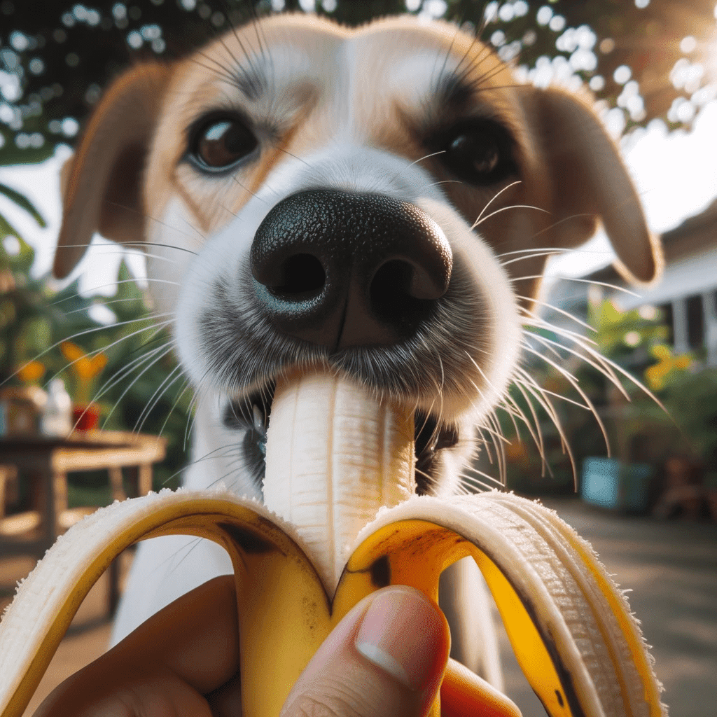 Een hond mag banaan eten